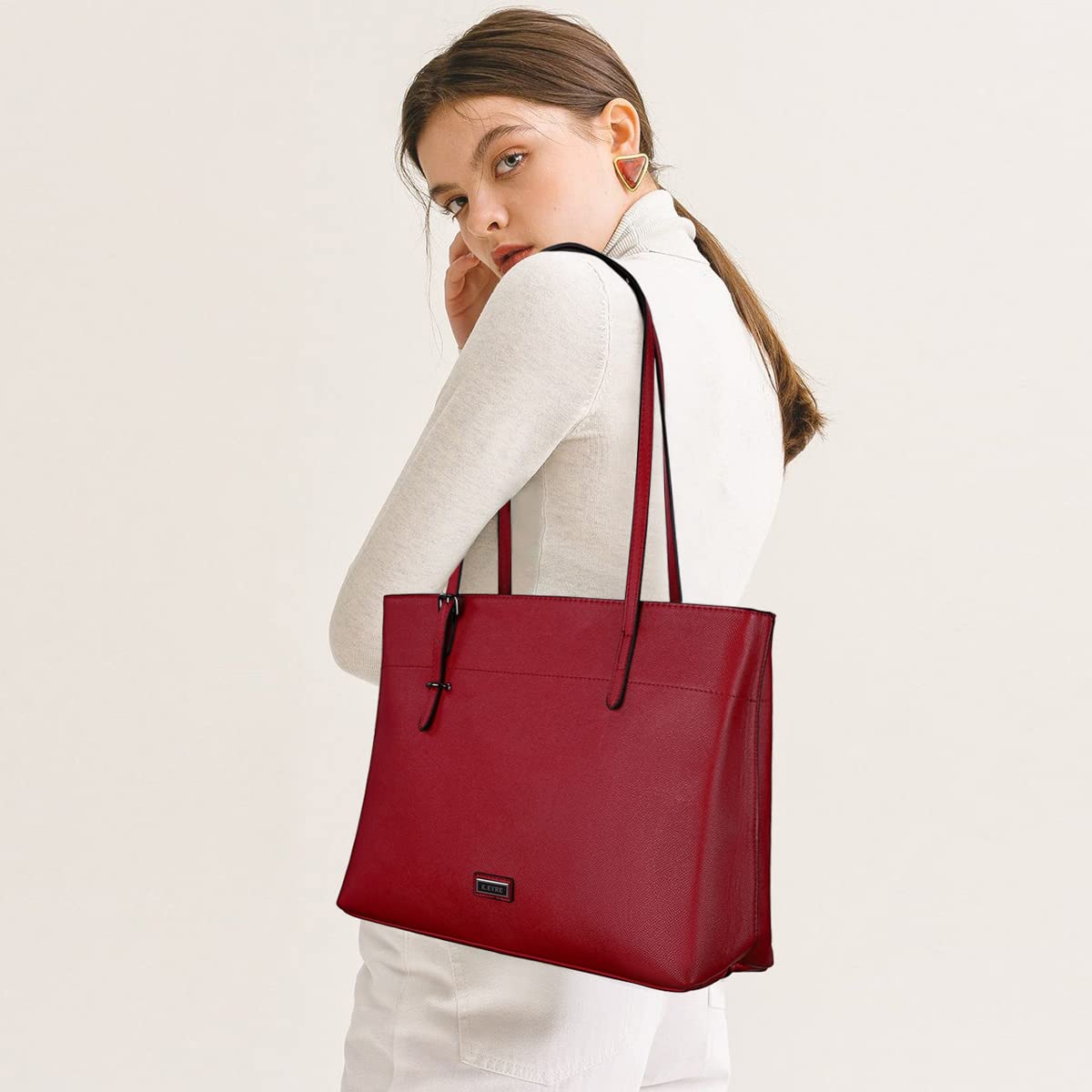 Stylish Women's Faux Leather Tote Bag - Large Capacity Shoulder Purse with Wallet Organizer | Perfect for Work, Travel & Everyday Use