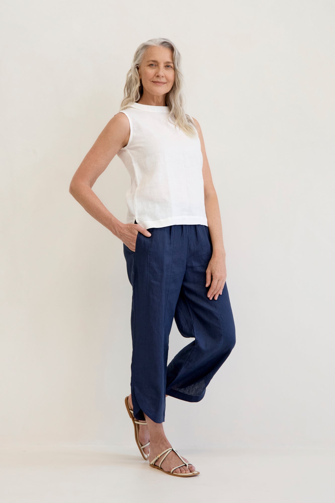 Celine Linen Top for Women - Soft Breathable Warm White Blouse for Summer & Spring | Casual Wear, Office Outfits, Date Night & Vacation Essentials