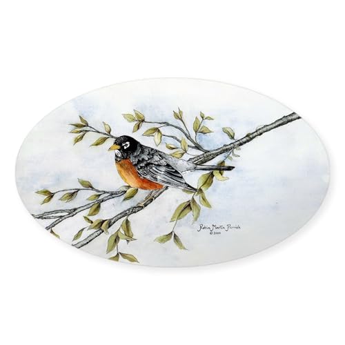Clear - Robin Bird Oval Sticker