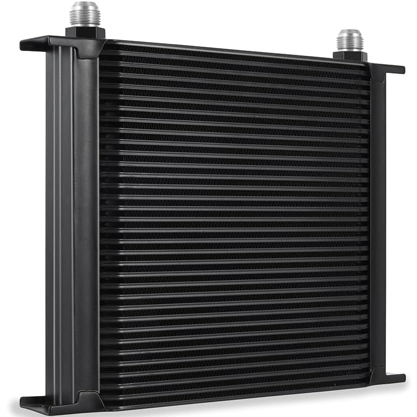 34 Row Black Aluminum 10AN Hose End Fittings - Heavy Duty Towing & Auto Engine Transmission Oil Cooler Kit with 12V Electric Cooling Fan | Perfect for Performance Vehicles, Off-Road Trucks & Racing Applications