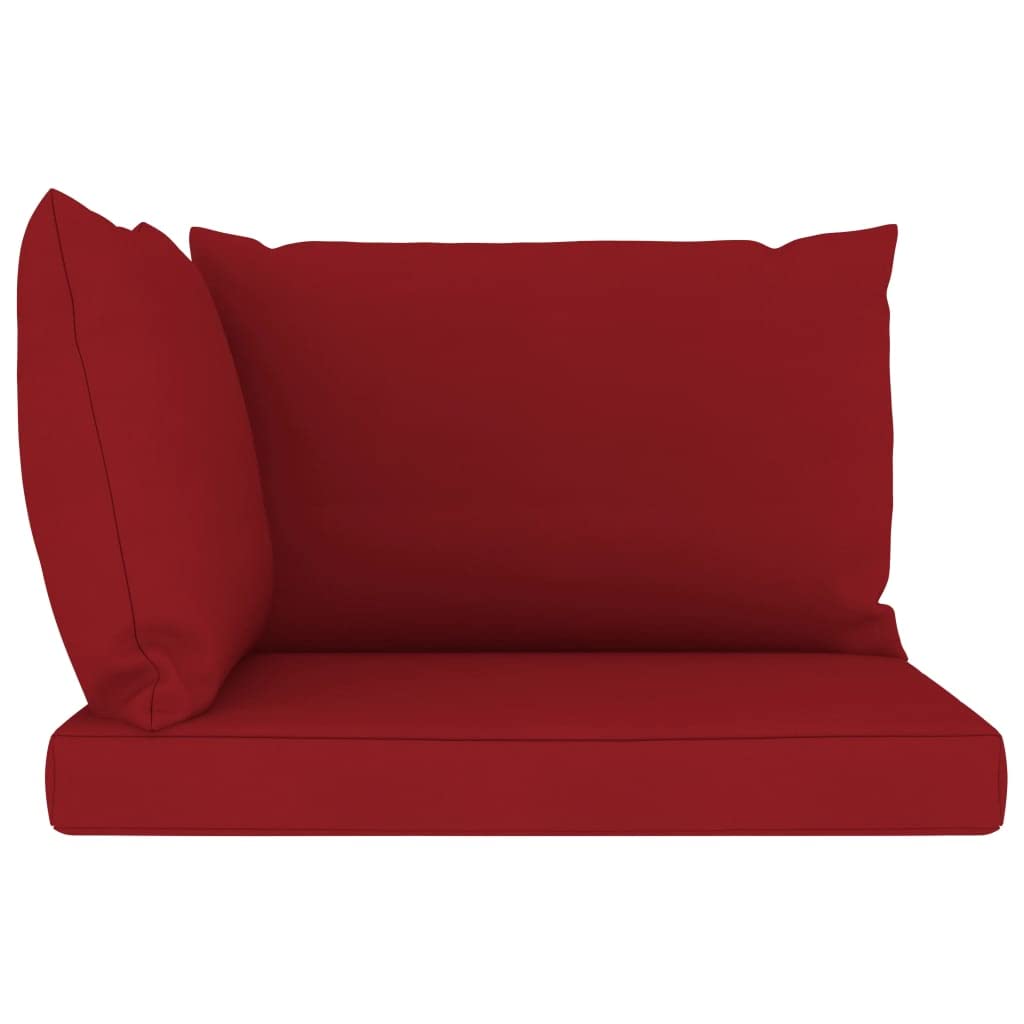 Premium 3-Piece Wine Red Fabric Pallet Sofa Cushion Set - Soft & Durable for Indoor/Outdoor Use - Perfect for Patio, Deck, or Living Room Furniture