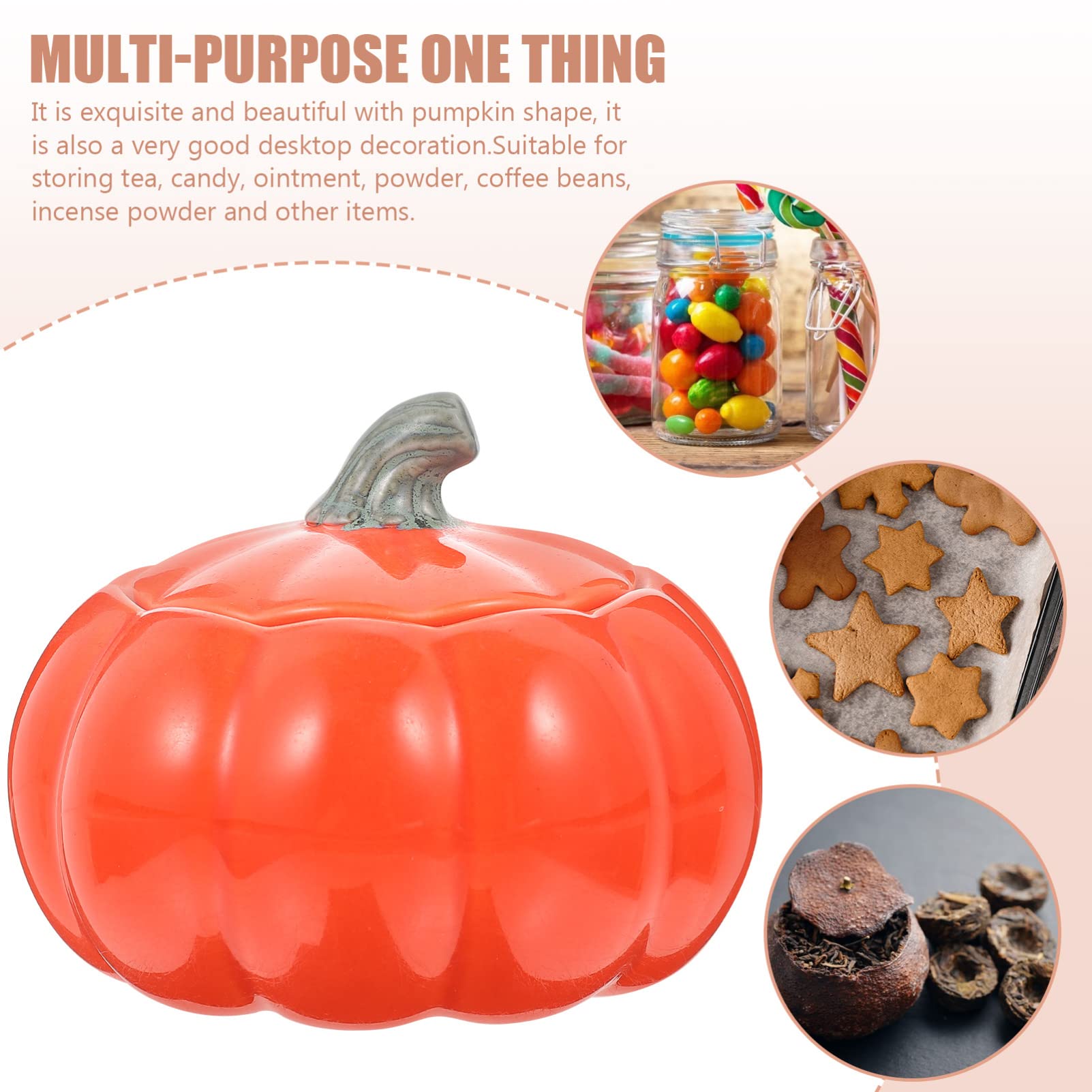 Pumpkin Shaped Ceramic Mug with Lid - Halloween Tea Canister, Coffee Bean Holder, Spice Jar - Perfect for Fall Decor, Thanksgiving & Halloween Parties