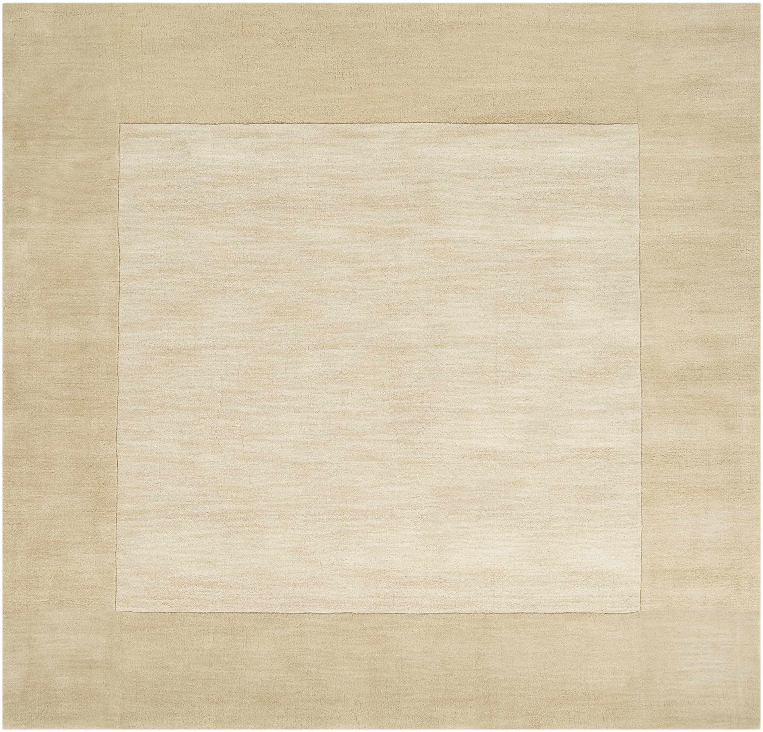 Hauteloom Slade Wool Hallway & Kitchen Runner Rug - Solid Border Beige 2'6