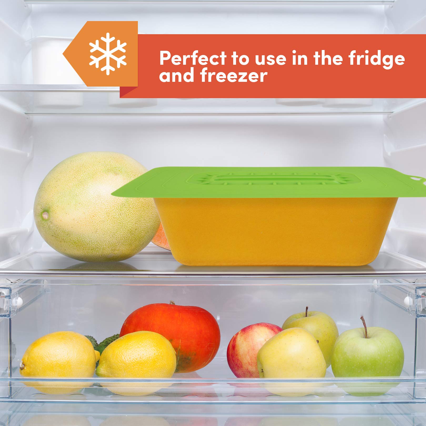 Elite Gourmet Silicone Suction Lids - Set of 3 for Casseroles & Baking Pans - Kitchen Essentials