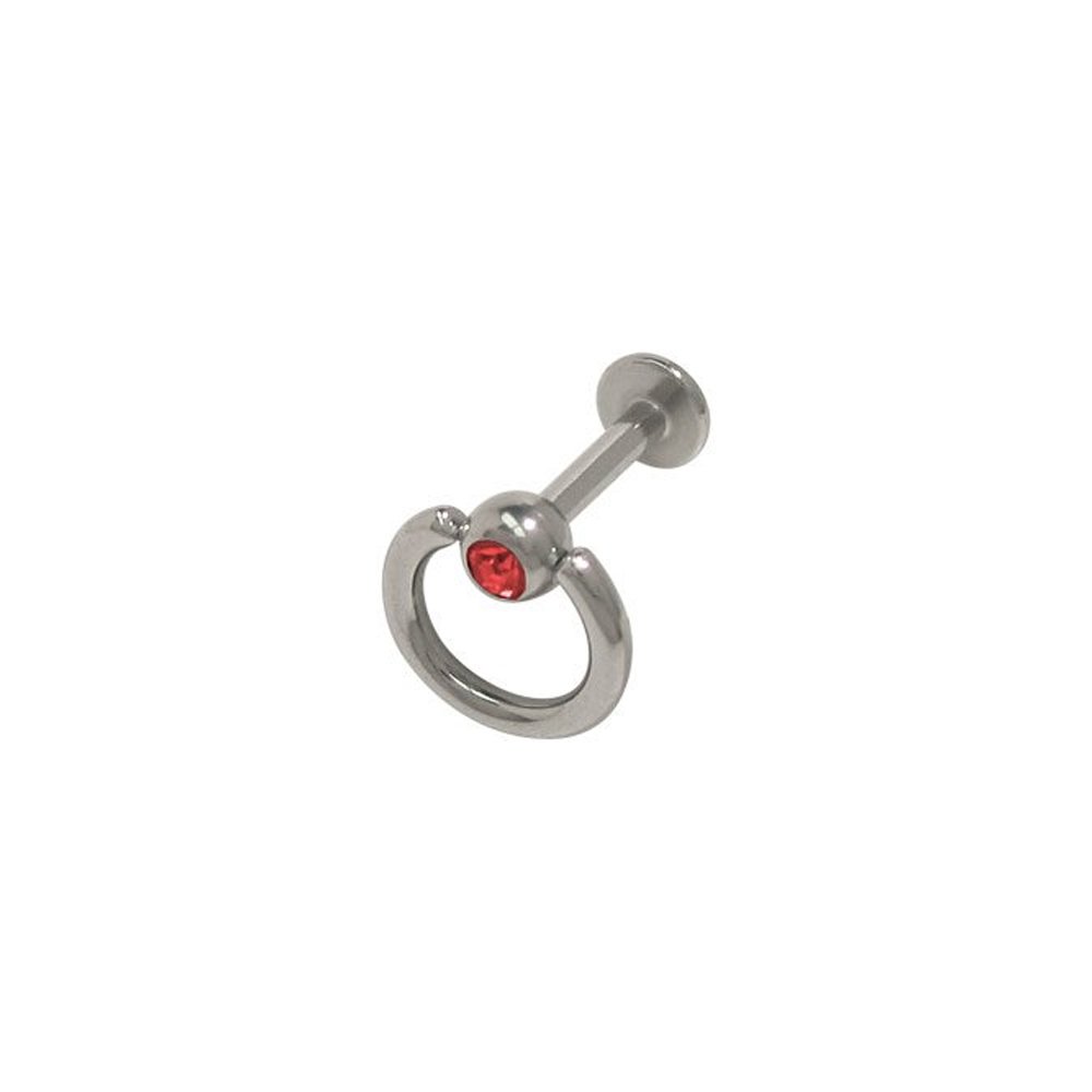 Stylish Body Jewelry - Red CZ Gem Door Knocker Labret Monroe Piercing for Lip, Nose & Eyebrow | Perfect for Parties, Festivals & Everyday Wear