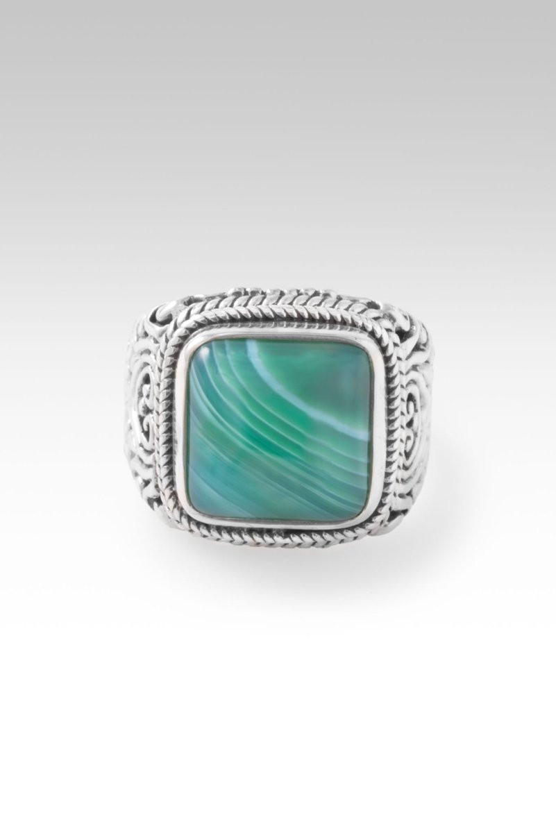 Green Banded Agate Look at the Details Ring™ - Elegant Handmade Jewelry for Women, Perfect for Weddings, Parties & Everyday Wear