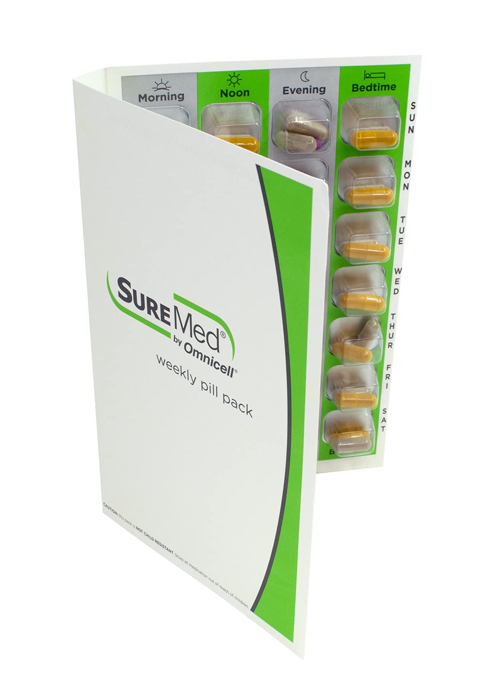 4 Times a Day Weekly XL Cold Seal Pharmacy Blister Pack System for Pills - Two Piece Unit Dose Tri-Fold Booklet, No Extra Equipment Needed (100 Pack) | Perfect for Medication Management & Daily Pill Organizer