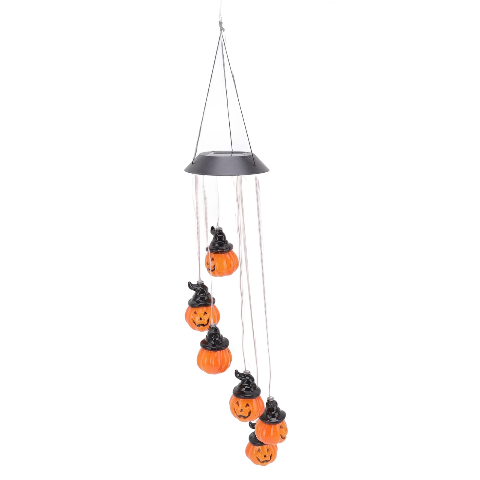 Solar-Powered Pumpkin Wind Chimes - Waterproof Halloween Outdoor Decor with Iron Hook | Colorful LED String Lights for Garden, Patio, Birthday & Festival Gifts
