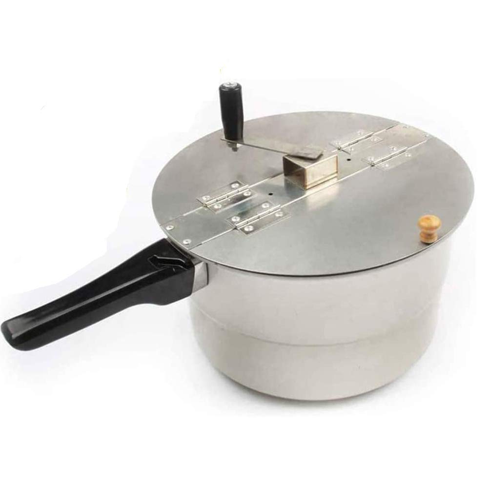 JDH Popcorn Maker Stovetop - Aluminum Alloy Hand Crank Popcorn Popper with Removable Dishwasher Safe Lid - Perfect for Movie Theater Style Popcorn at Home on Gas Stoves - Ideal for Family Movie Nights & Party Snacks