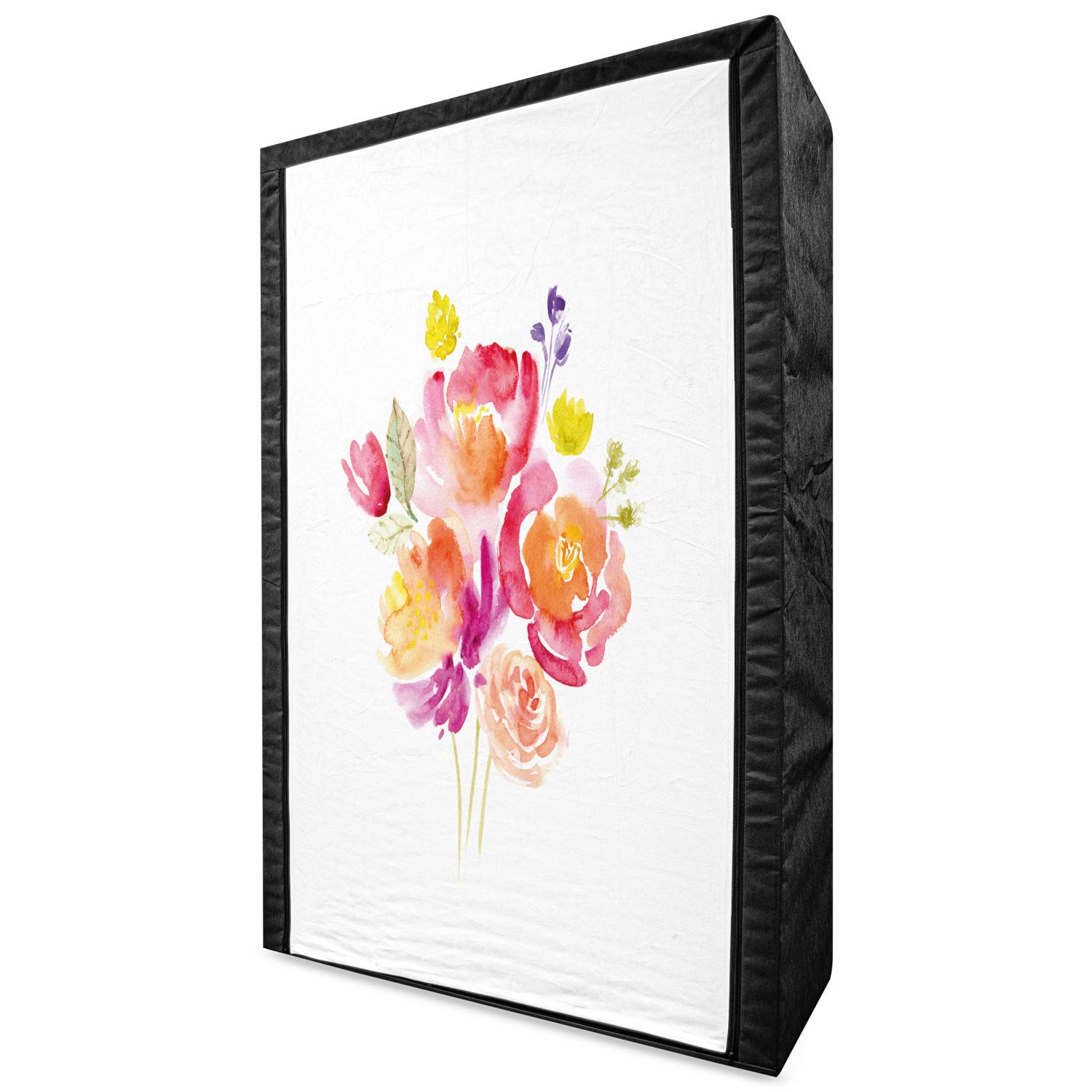 Ambesonne Pastel Portable Fabric Wardrobe - Watercolor Rose Bouquet Romantic Floral Design, 42.5