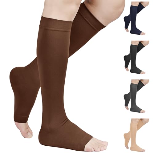 20-30mmhg Open-toe Brown