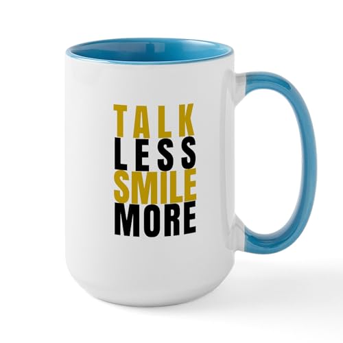 White/Blue Inside - Talk Less Smile More Mugs