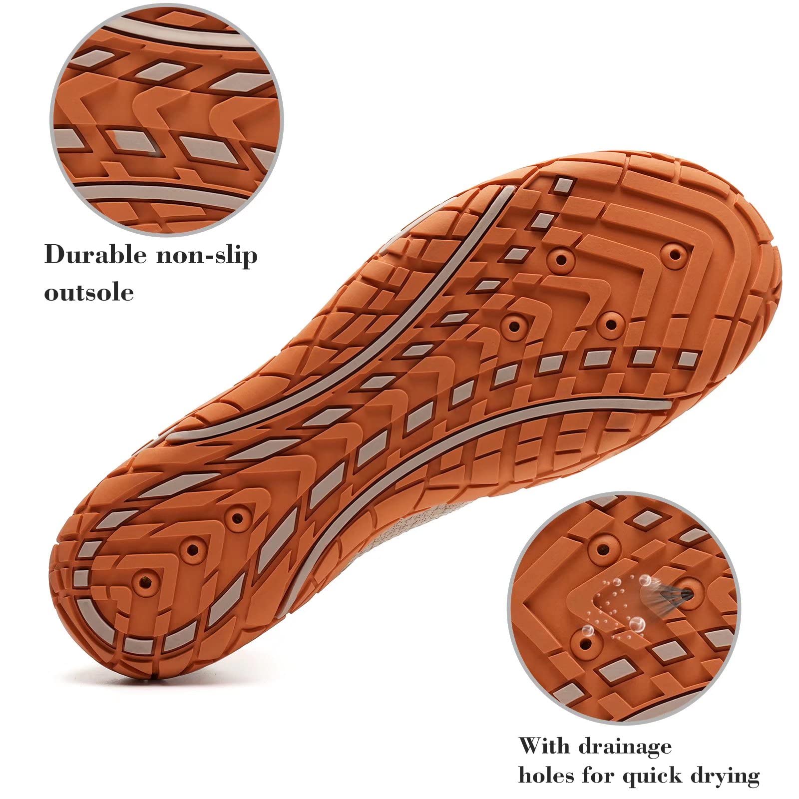 WateLves Quick-Dry Water Shoes for Men & Women - Lightweight Aqua Socks for Beach, Swimming, Surfing, Yoga & Water Aerobics - Breathable Pool Shoes (Apricot, Size 40) - Perfect for Summer Water Activities & Outdoor Sports