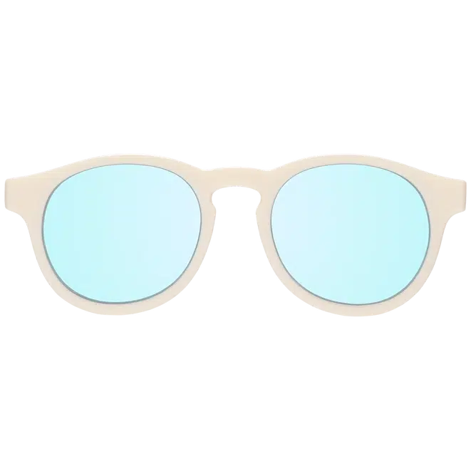 Babiators Keyhole Blue Lens Sunglasses for Kids - Sweet Cream Frame - UV Protection - Perfect for Outdoor Play, Beach & Summer Activities
