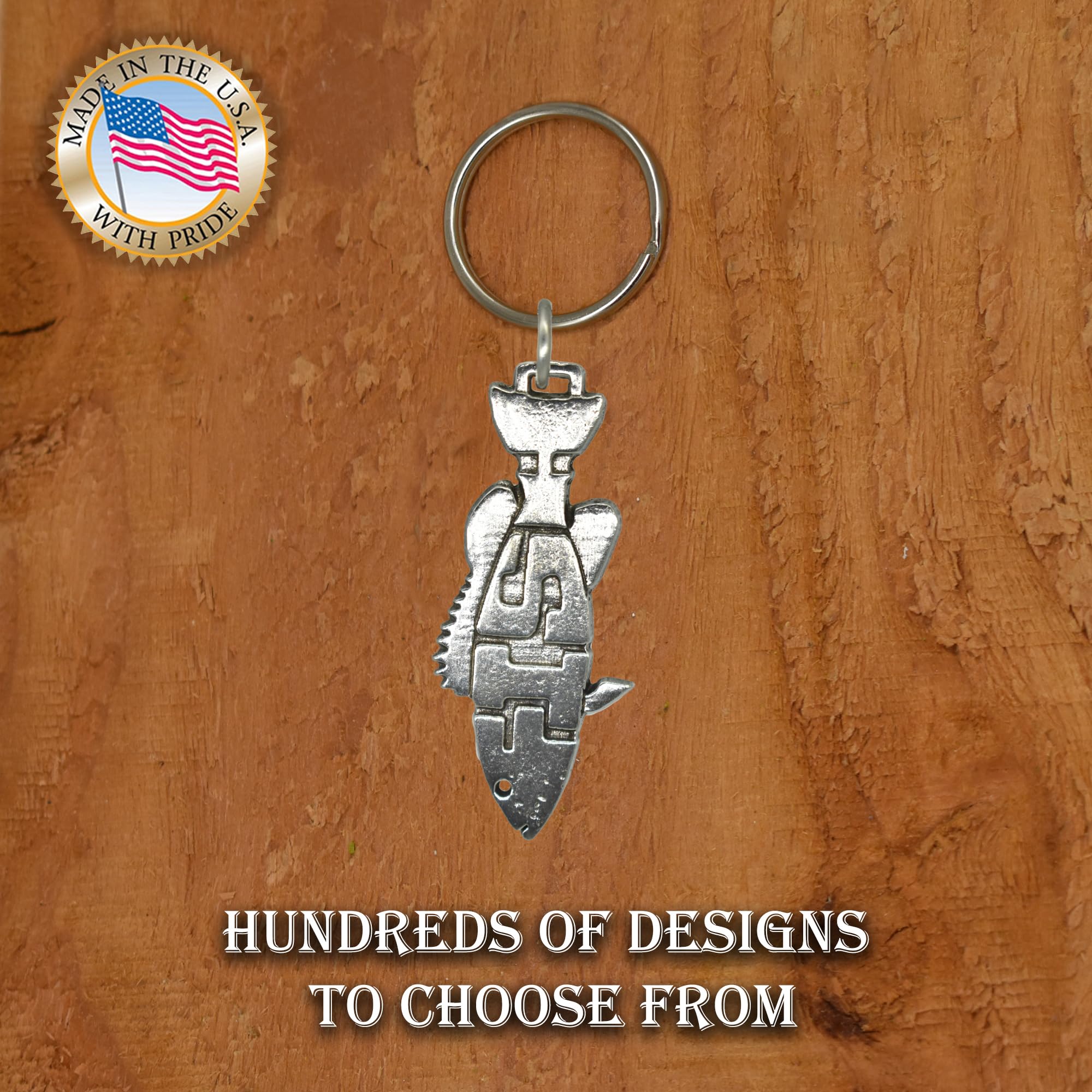 Handmade Pewter Fish Keychain - 2