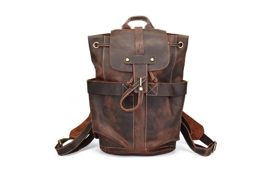 Stylish Rustic Brown Leather Convertible Backpack Purse for Women - Crossbody Shoulder Bag & Fashionable Travel Backpack - Perfect for Work, Travel & Daily Use