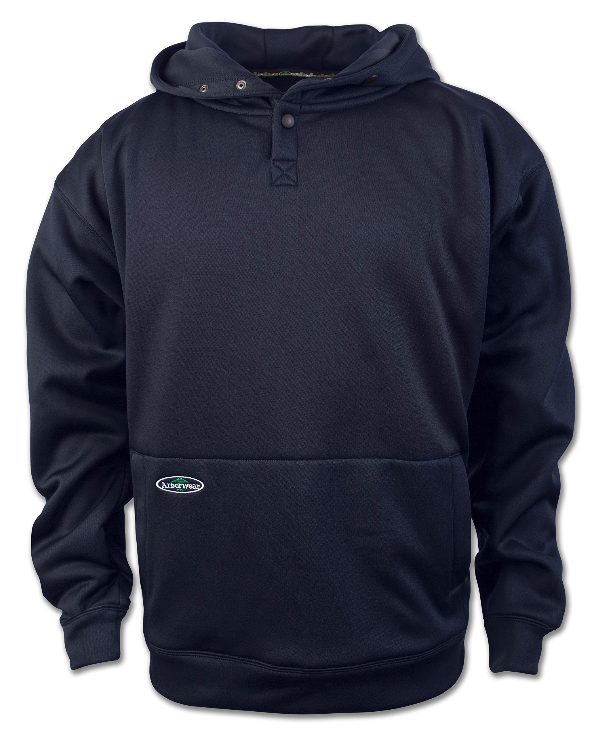Arborwear Tech Double Thick Hoodie for Men - Heavyweight Pullover Hooded Sweatshirt with Snap Neck & Handwarmer Pockets | Durable Workwear for Construction, Landscaping & Outdoor Activities