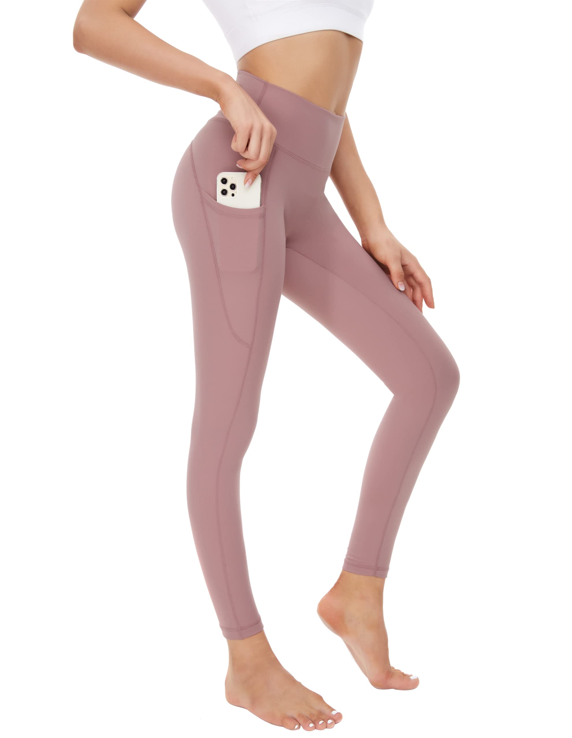 LOVE FANG Women's High Waist Compression Workout Leggings with Pockets - Tummy Control Yoga Pants for Gym, Running & Athletic Activities
