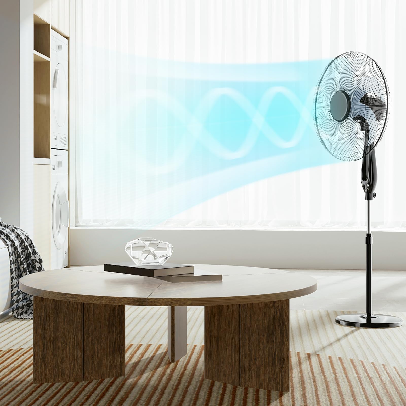Magshion 17-Inch Oscillating Quiet Pedestal Fan with Remote Control, Timer, Adjustable Tilt Head, 3 Speed Settings - Ideal for Home, Bedroom, Office & Living Room Cooling (Black)