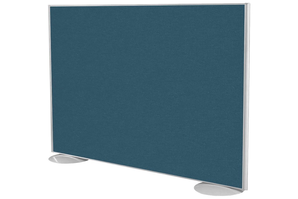 Freestanding Office Partition Screen with Fabric Panel & White Frame - 1200H x 1400W - Privacy Divider for Workspace, Conference Room, or Home Office