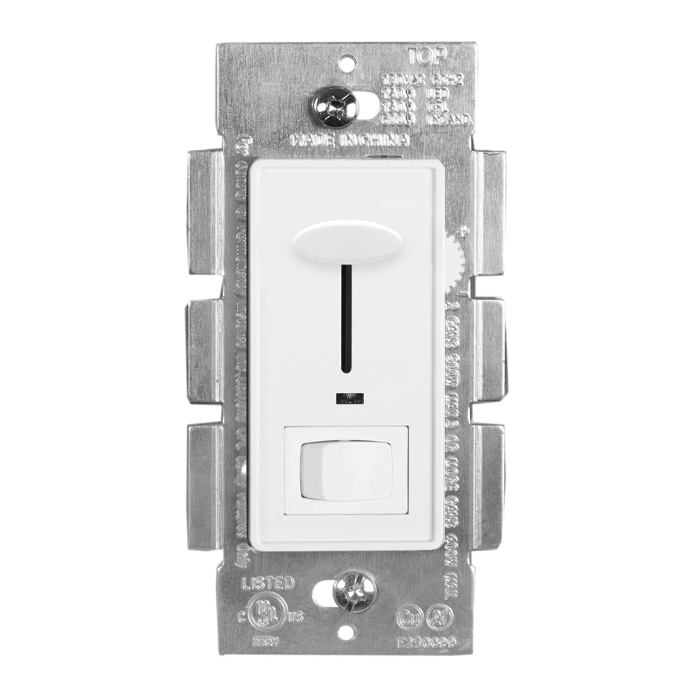 Maxxima LED Compatible Dimmer Switch with Blue Indicator Light - 600W, 3-Way/Single Pole for Dimmable Lights - Perfect for Bedrooms, Living Rooms & Home Lighting Control