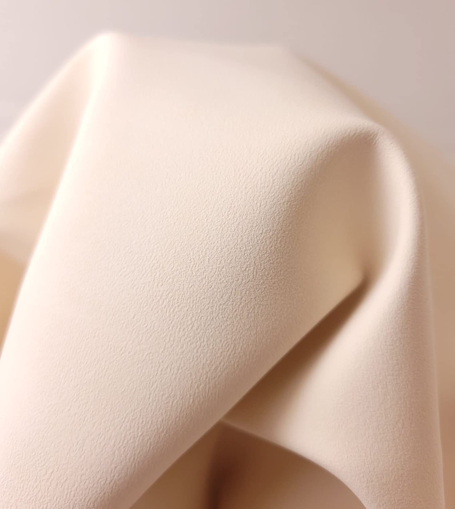 Vegan PU Leather by The Yard - 0.9mm Nappa Faux Leather for Upholstery, Soft Smooth Synthetic Pleather (Chamois Nude, 4 Yards 144