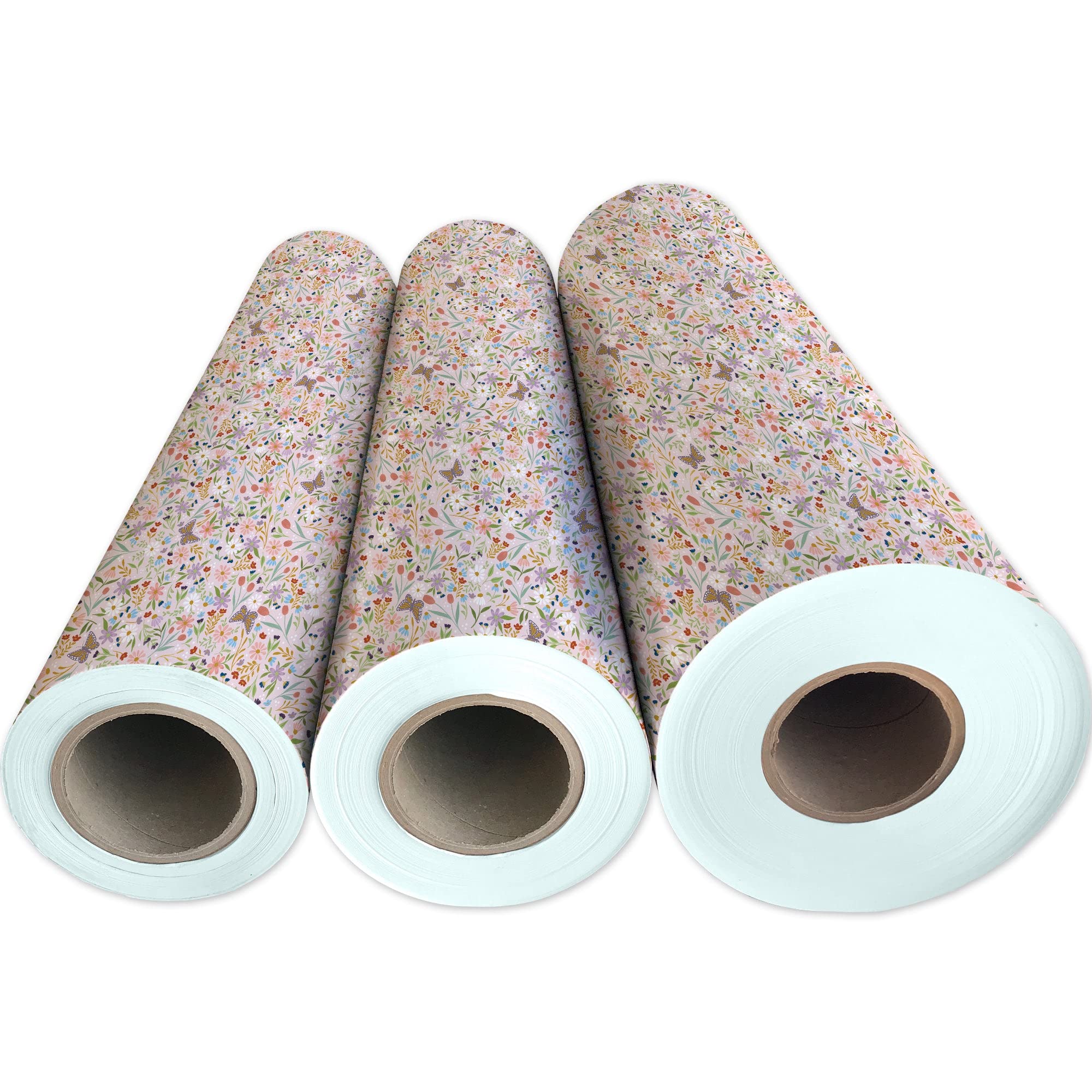 Jillson Roberts Bulk Gift Wrap - 208 Feet x 24 Inches Delicate Floral Design Wrapping Paper (1/4 Ream) for Everyday Gifts, Parties & Holiday Presents | Perfect for Birthdays, Weddings & Corporate Events