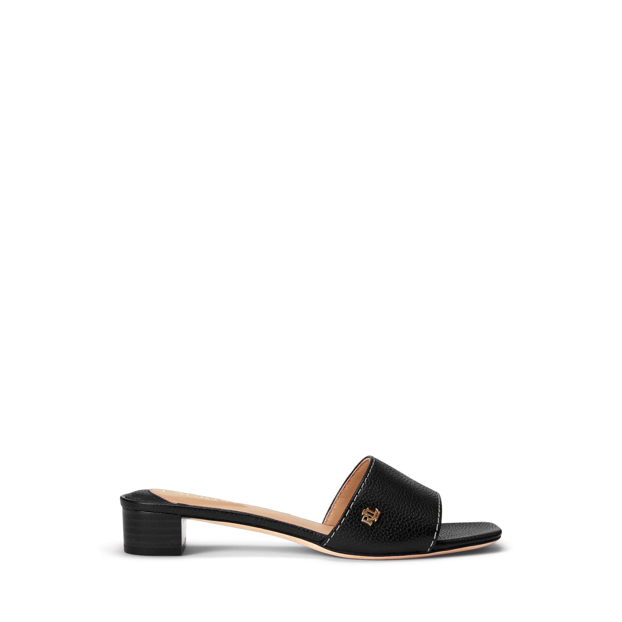 Lauren Ralph Lauren Women's Fay Tumbled Leather Sandals - Comfortable Casual & Dressy Strappy Sandals for Summer, Beach, Vacation & Everyday Wear