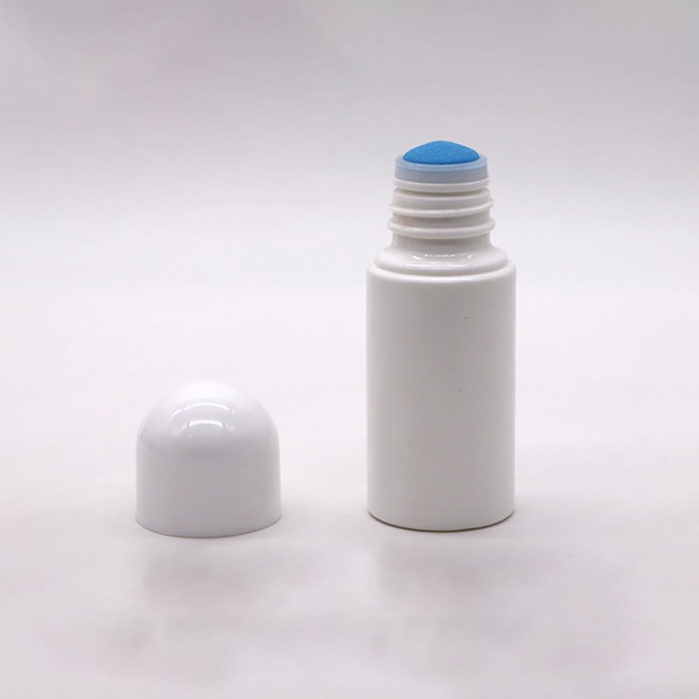 4 Pack 50ml Refillable Sponge Top Plastic Bottles - Liquid Applicator for Essential Oils, Cosmetics & Deodorant | Travel-Friendly, Leak-Proof Design for Home, Salon & On-The-Go Use