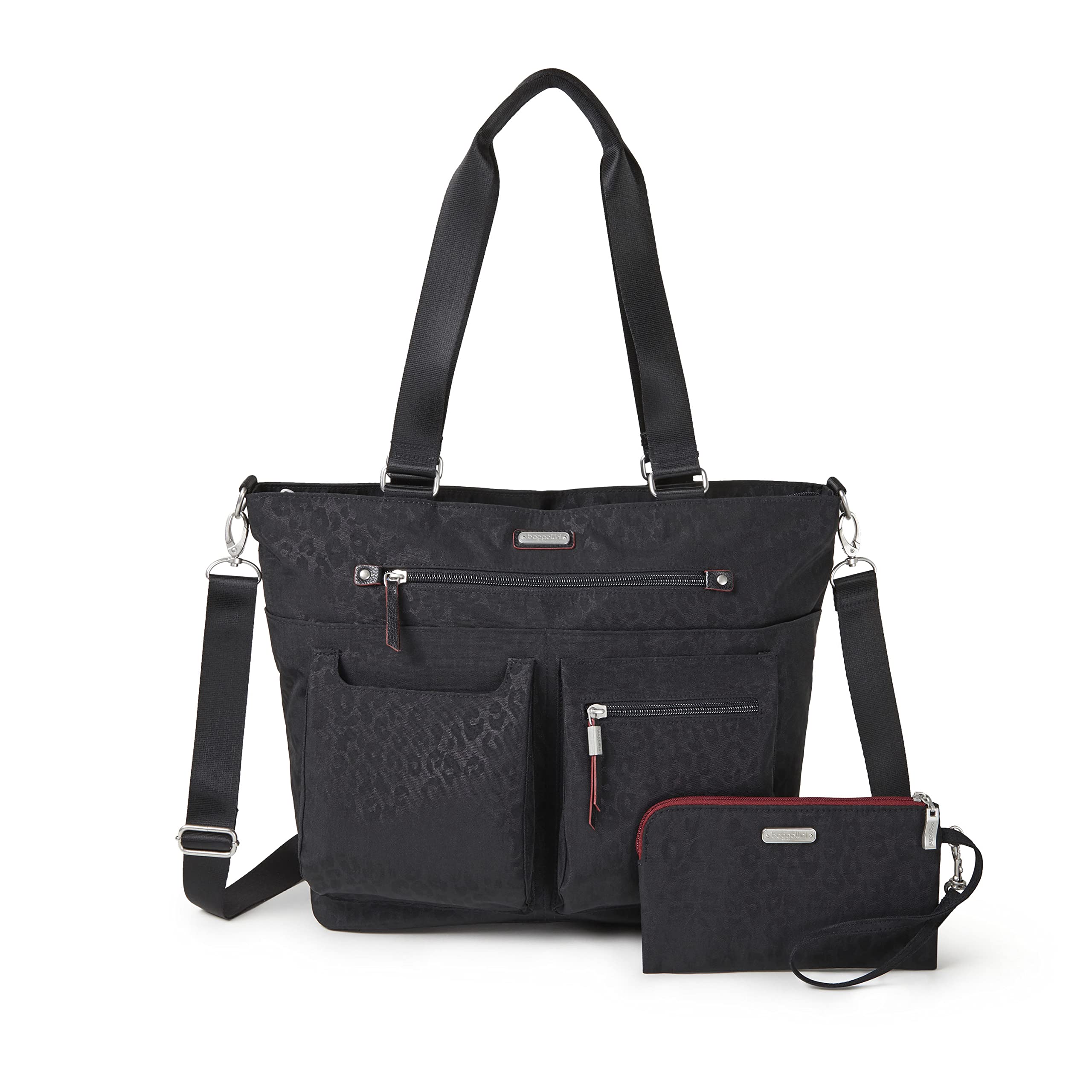 Baggallini Any Day RFID Blocking Tote Bag with Detachable Phone Wristlet - Perfect for Travel, Work & Everyday Use