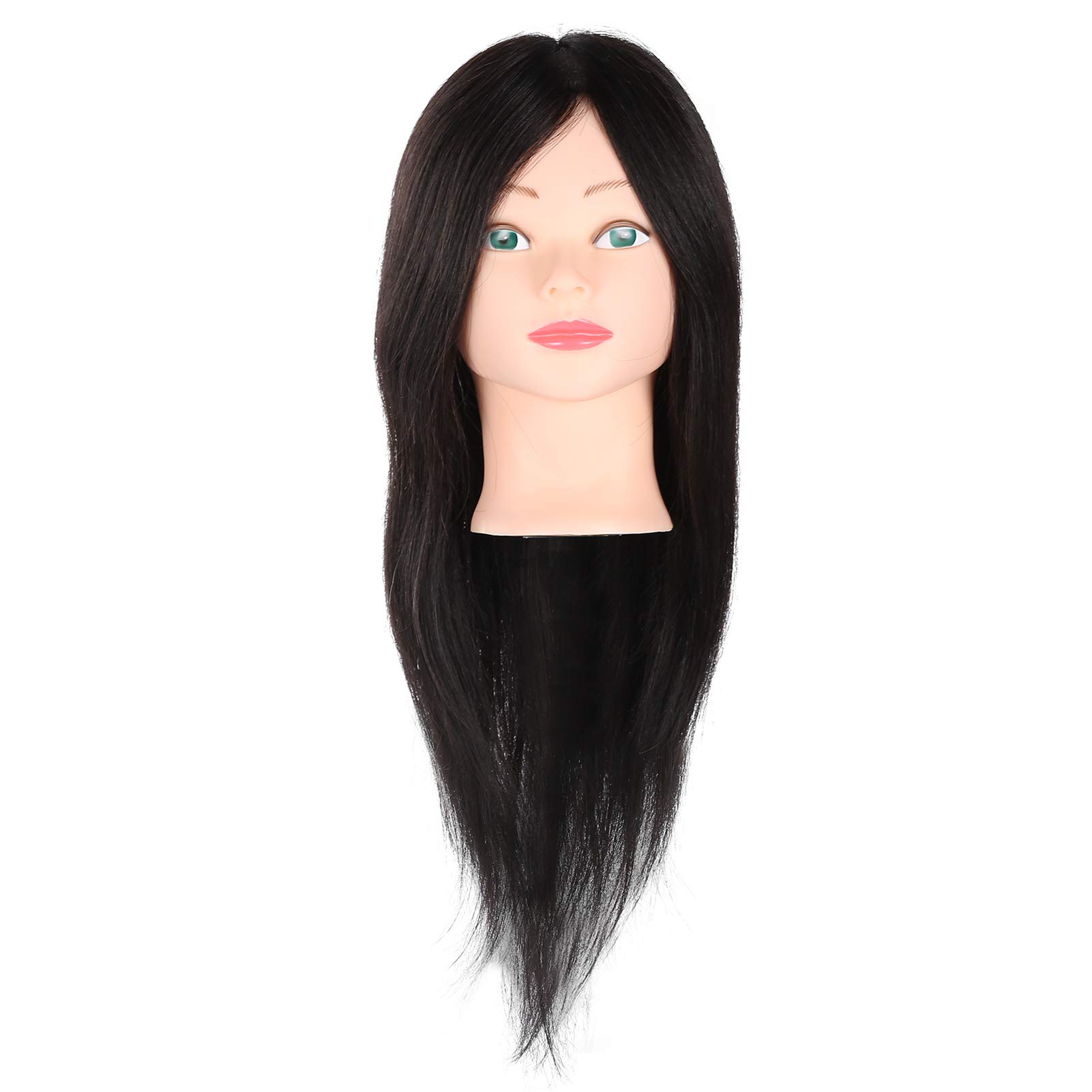 Professional Real Hair Mannequin Head for Hairstyling Practice - Soft & Delicate Cosmetology Training Head for Barbers, Stylists & Students | Perfect for Salon Training, Wig Styling & Haircut Practice