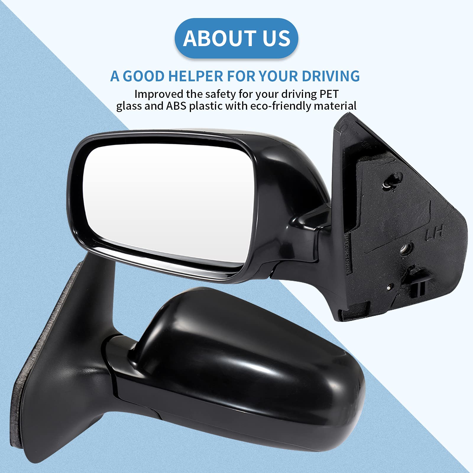ECCPP Power Heated Manual Folding Black Driver Side Mirror Replacement for 1999-2010 Volkswagen Jetta & 1999-2006 Golf - Left Side Rear View Mirror - Perfect for Winter Driving and Enhanced Visibility