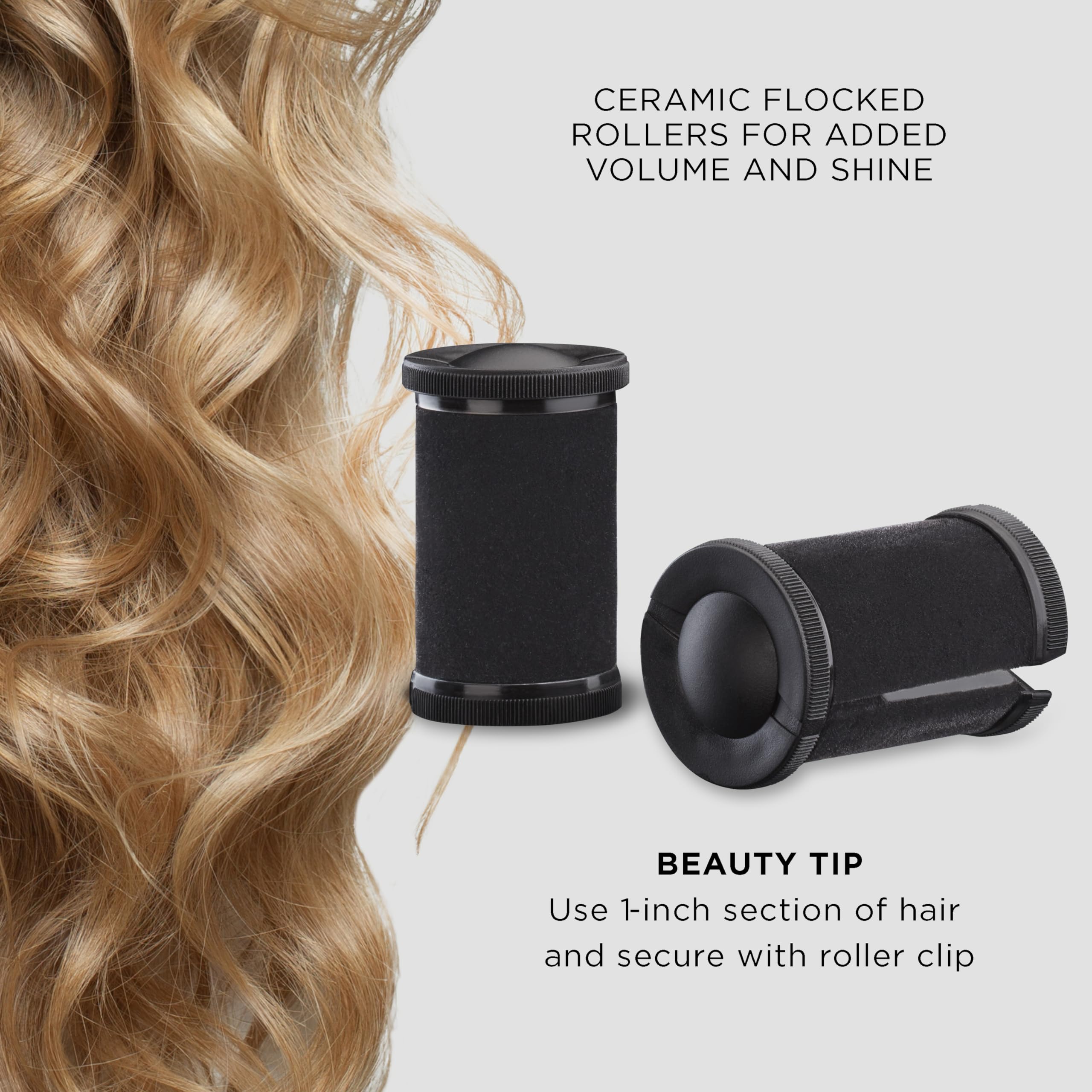 Conair Hot Rollers Hair Curler Set - 1.5 Inch Heated Rollers for Long, Medium & All Hair Types with Included Clips | Amazon Exclusive | Perfect for Salon-Quality Curls at Home, Weddings & Special Events