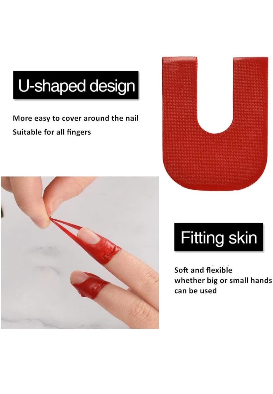 50pcs U-Shape Nail Polish Protector Stickers - Disposable Cuticle Guards for Finger Protection During Manicures & Nail Art | Peel-Off Plastic Stickers for Mess-Free Polish Application at Home or Salon