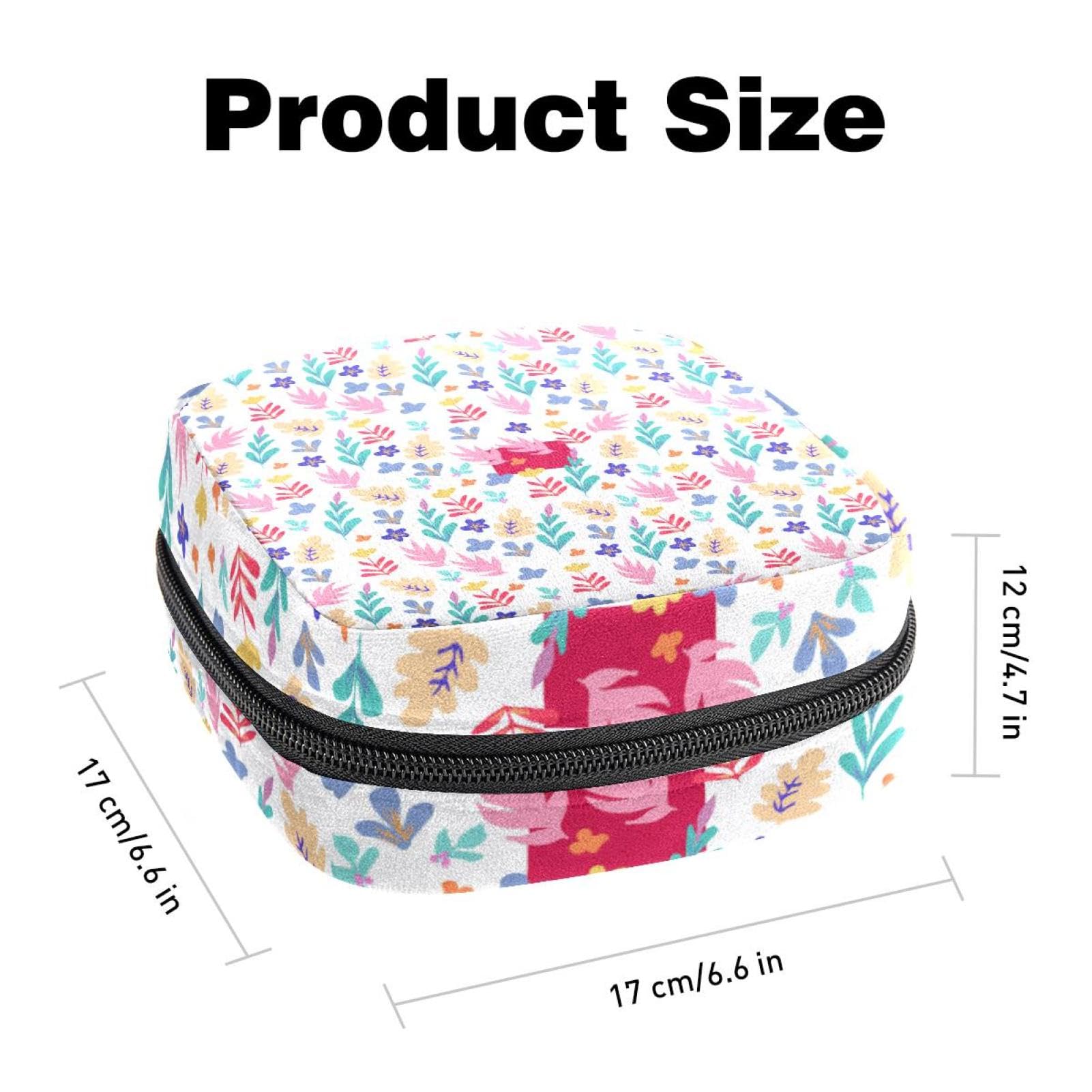 Waterproof Menstrual Cup Pouch & Sanitary Pad Organizer - Floral Print Travel Case for Women & Girls - Perfect for Gym, Office, and On-the-Go Use