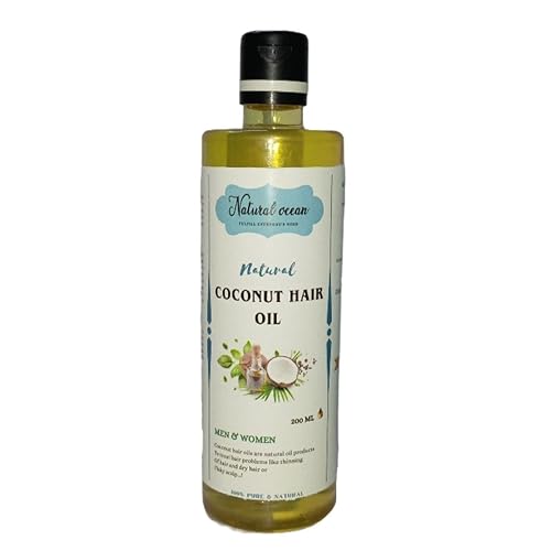 Organic Coconut Hair Oil for Men & Women - Hair Growth Treatment with Fresh Coconut Extract, Reduces Hair Fall & Dandruff, Nourishes Dry Frizzy Hair - 50ml (Pack of 4) - Perfect for Scalp Massage & Daily Hair Care Routine