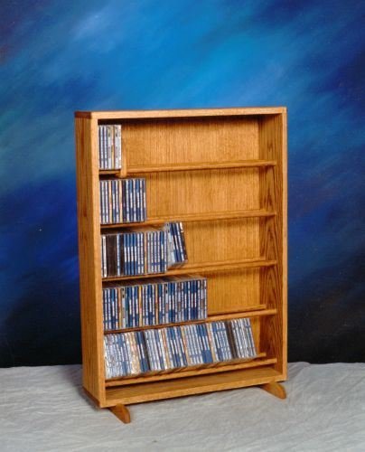 The Wood Shed 506-24 Dark Wood CD Storage Cabinet - Organize CDs, DVDs & Media Collections for Living Room, Office or Home Theater