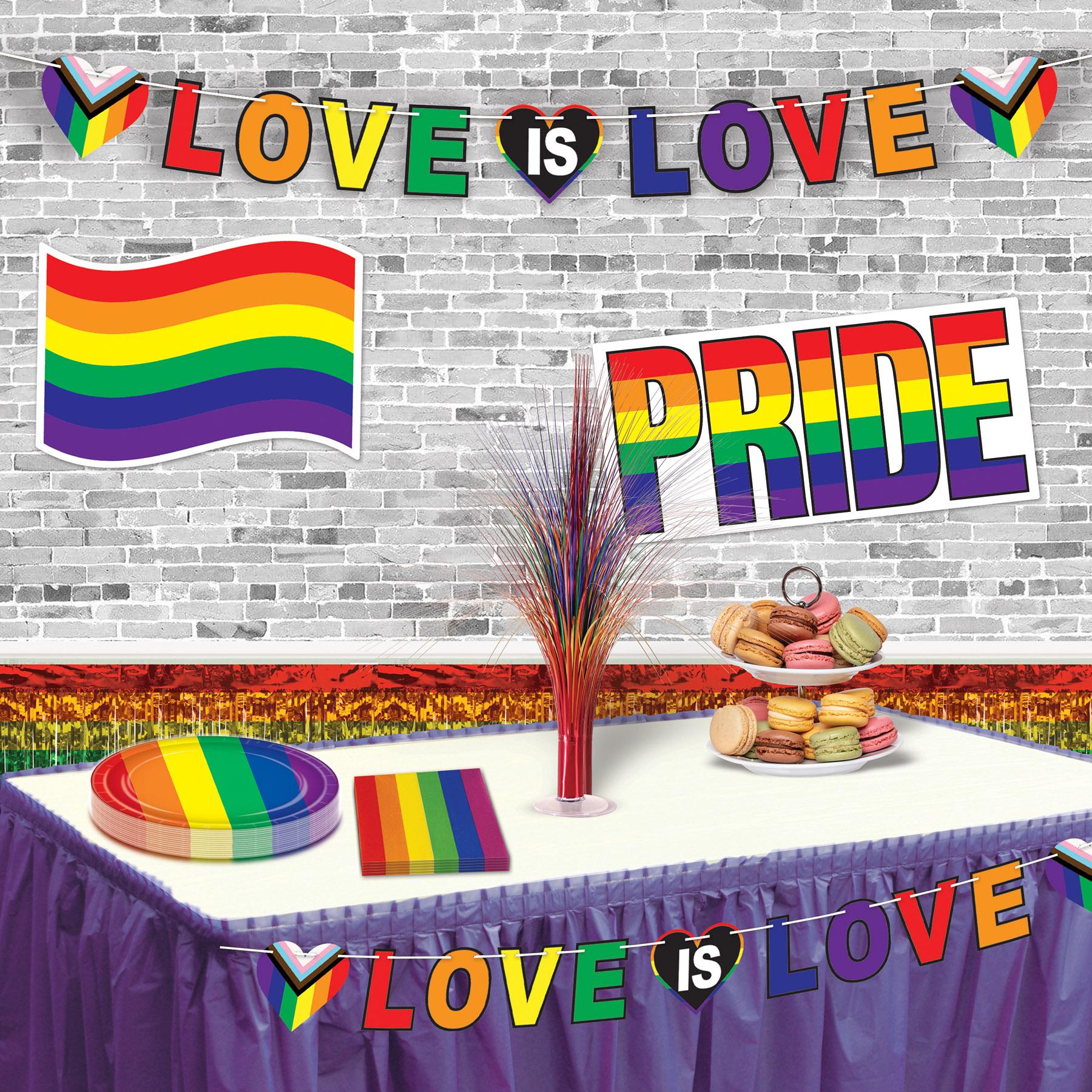 12 Pack Beistle Love Is Love Party Streamers - Rainbow Pride Decorations for LGBTQ+ Weddings, Pride Parades & Birthday Celebrations