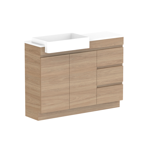 ADP Glacier Pro Semi Recessed Vanity Set with Solid Surface Top - 24