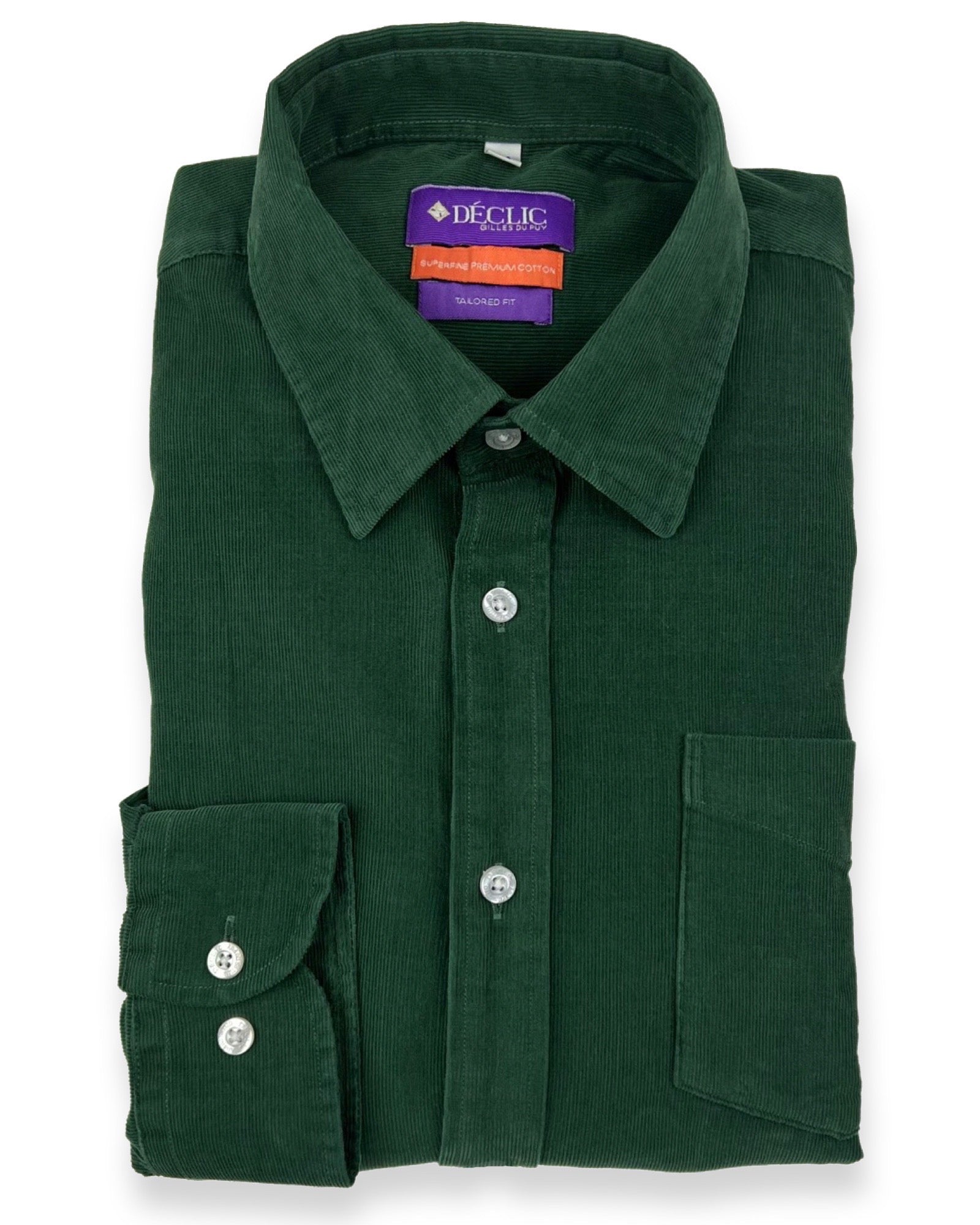 DÉCLIC Gerry Corduroy Shirt for Men - Soft Green Corduroy Button Down Shirt, Casual Vintage Style, Comfortable & Stylish - Perfect for Fall Outfits, Date Nights, and Weekend Wear