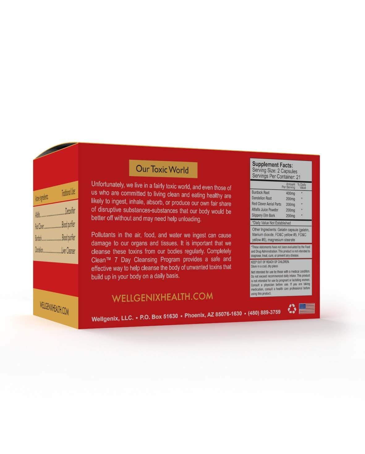 Wellgenix Omni Completely Clean 7-Day Toxin Cleanse - Complete Body Detox Supplement Pills with Natural Ingredients - Supports Liver & Digestive Health - Flush Out Toxins & Waste - 42 Capsules - Perfect for Post-Holiday Detox & Weight Management