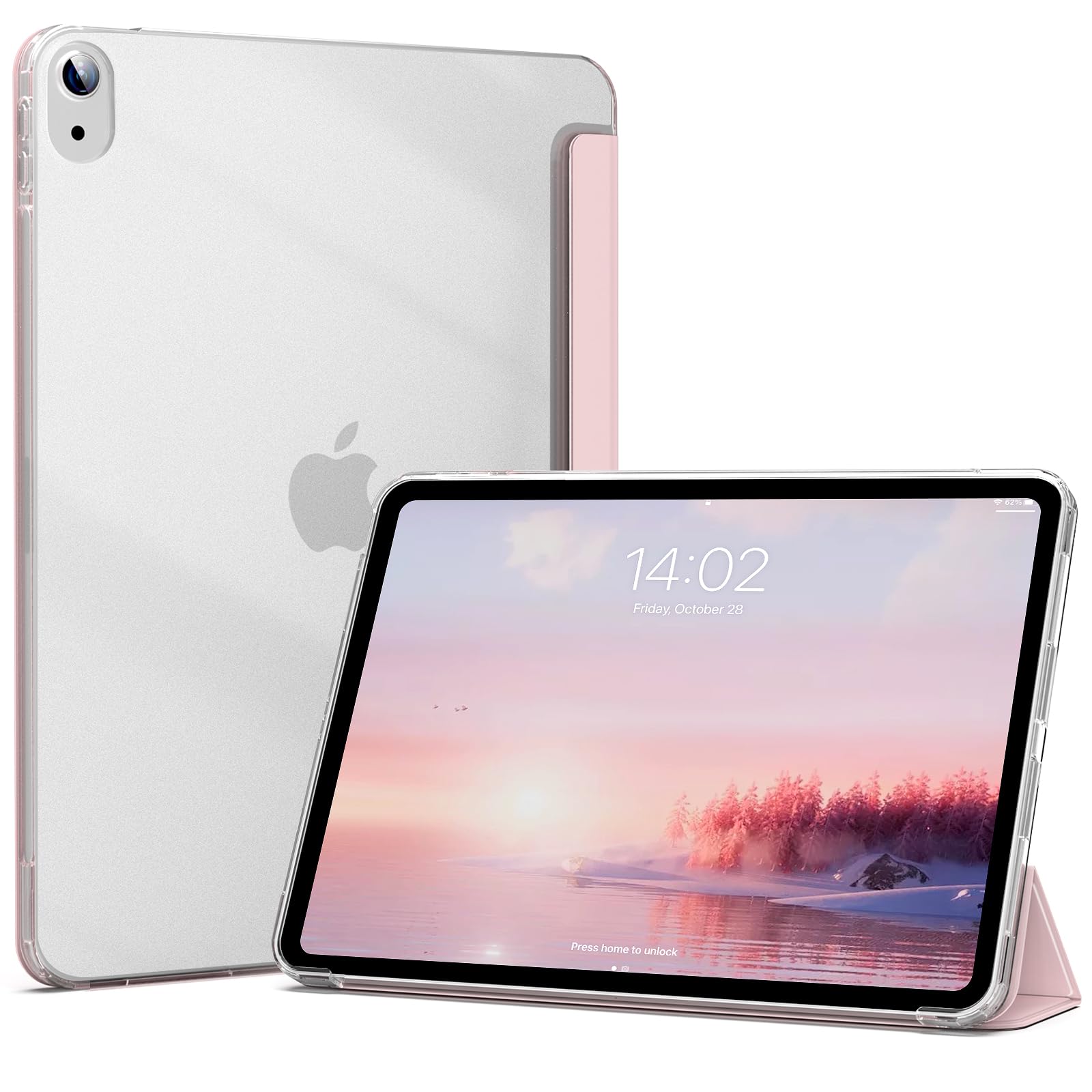 iPad Air 5th/4th Generation Case (2022/2020 Model) - Slim Lightweight Trifold Stand Cover with Auto Sleep/Wake | Frosted Translucent Soft Silicone Shockproof Protection for 10.9