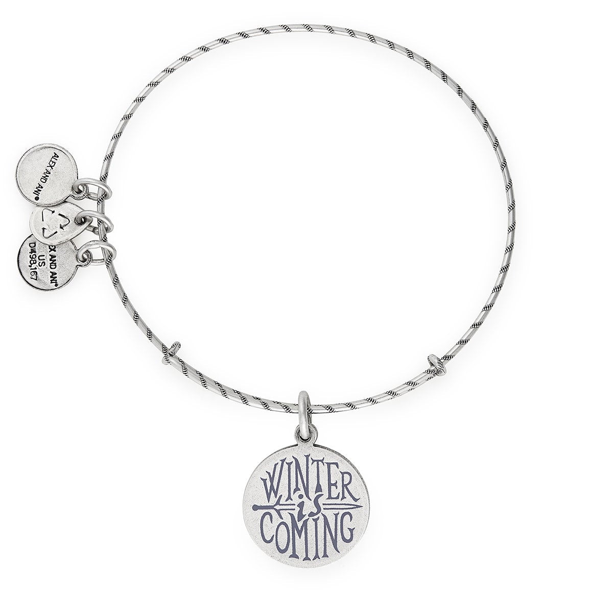 Game of Thrones™ Winter is Coming Charm Bangle - Official Licensed Jewelry for Fans, Medieval Fantasy Inspired Bracelet - Perfect for Cosplay, Gifts, and Collectors