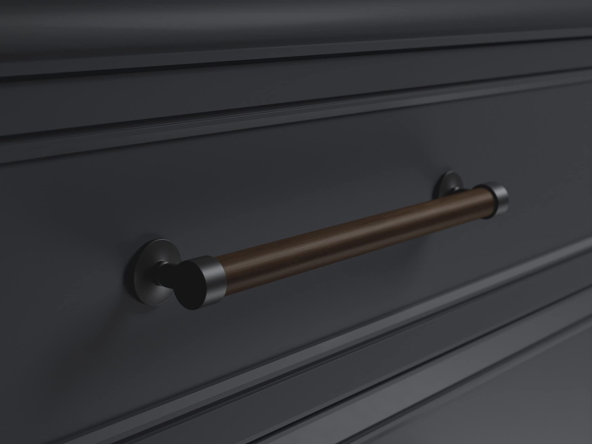 KOHLER 33561-BL Matte Black Drawer Pull - Perfect for Kitchen & Bathroom Cabinets