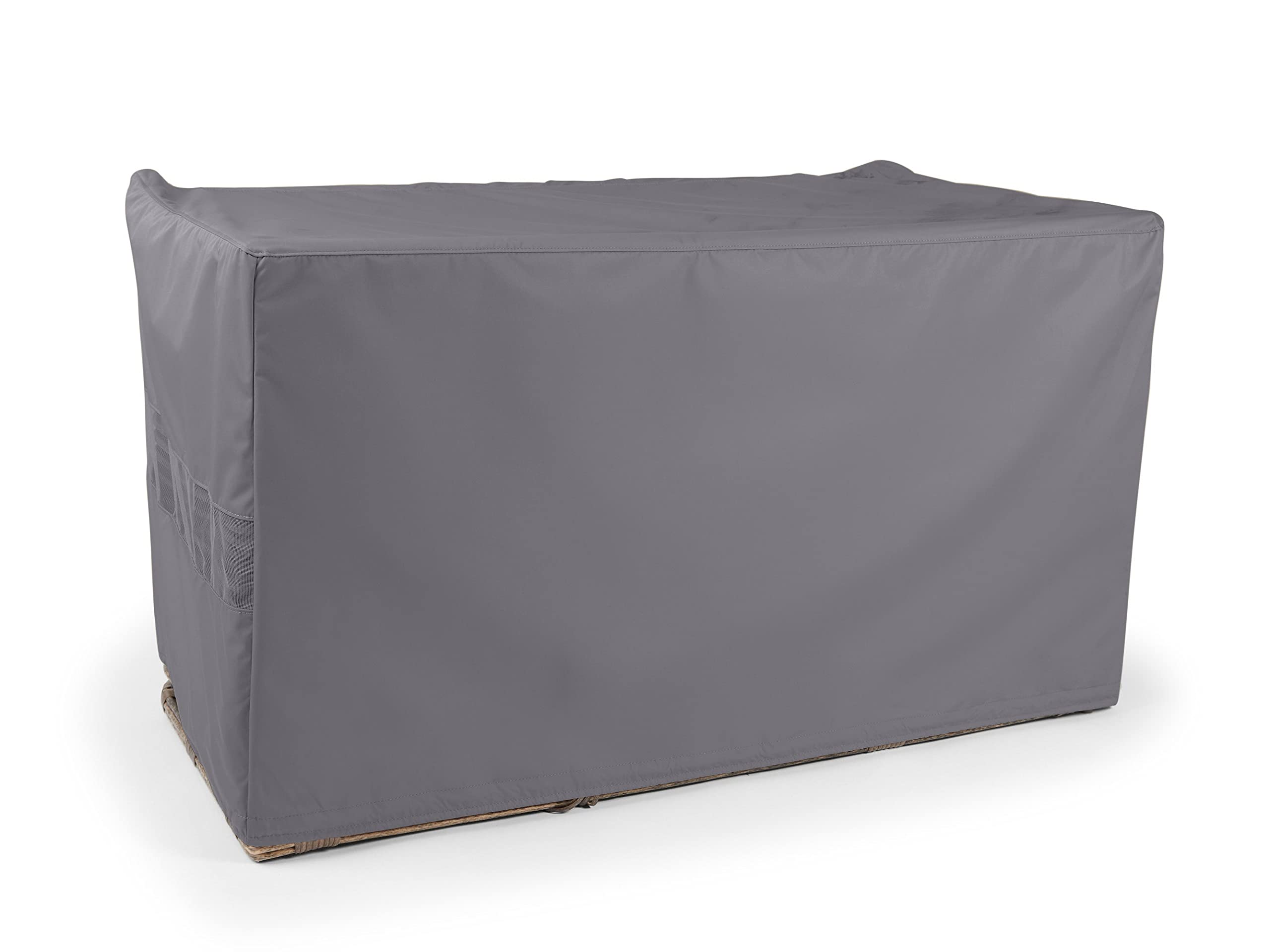 Waterproof Outdoor Modular Sectional Sofa Cover - Durable Polyester Fabric with Drawcord Hem & Mesh Vents - Universal Fit for Patio Furniture - Charcoal Grey - Perfect for Backyard, Deck & Poolside Protection