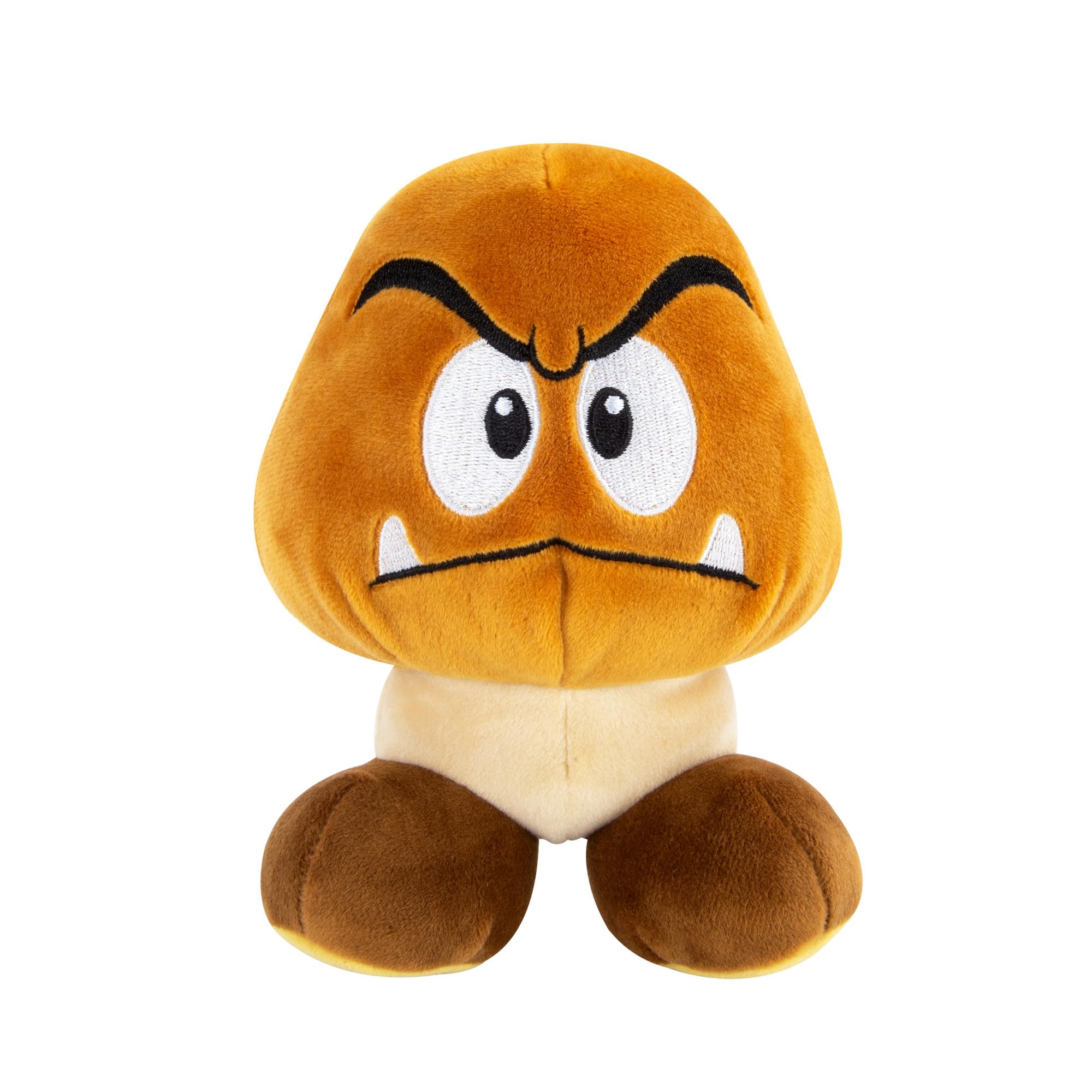 Super Mario Goomba Plush Toy - 6 Inch Soft Squishy Plushie - Collectible Mocchi Mocchi Style Figure - Perfect for Gaming Room Decor & Mario Fan Gifts