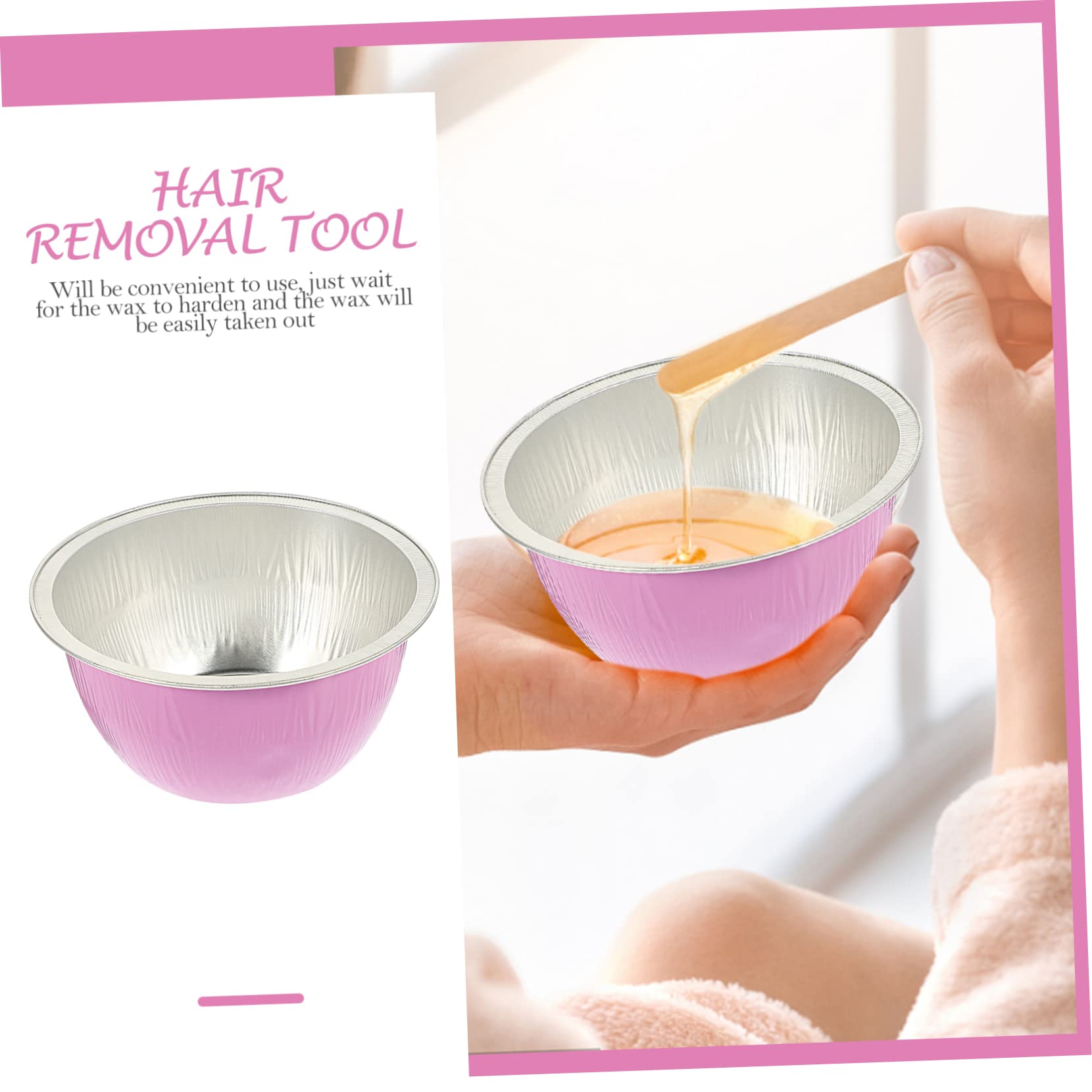 DOITOOL 20-Pack Non-Stick Wax Melting Bowls - Mini Heater Safe, Chocolate & Wax Melting Pots for DIY Candles, Cupcake Liners - Pink Aluminum Foil for Home Spa, Crafting & Baking (20 Pcs)
