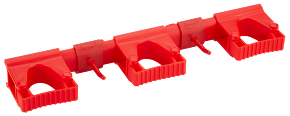 Heavy Duty Wall Mount Bracket with 3 Grip Holders & 2 Hooks - 16.5 Inch - Perfect for Hanging Tools, Garden Supplies & Home Organization - Durable Metal Wall Organizer for Garage, Shed & Workshop