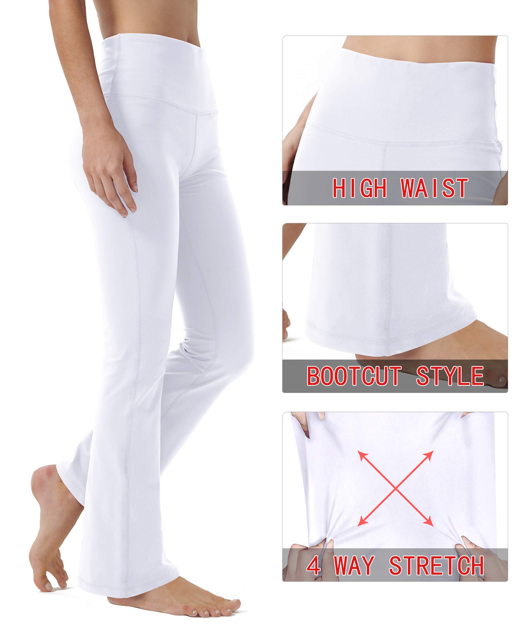 Bootcut Yoga Pants for Women - High Waist Tummy Control Workout & Office Pants | Comfortable Bootleg Dress Pants for Yoga, Work & Casual Wear