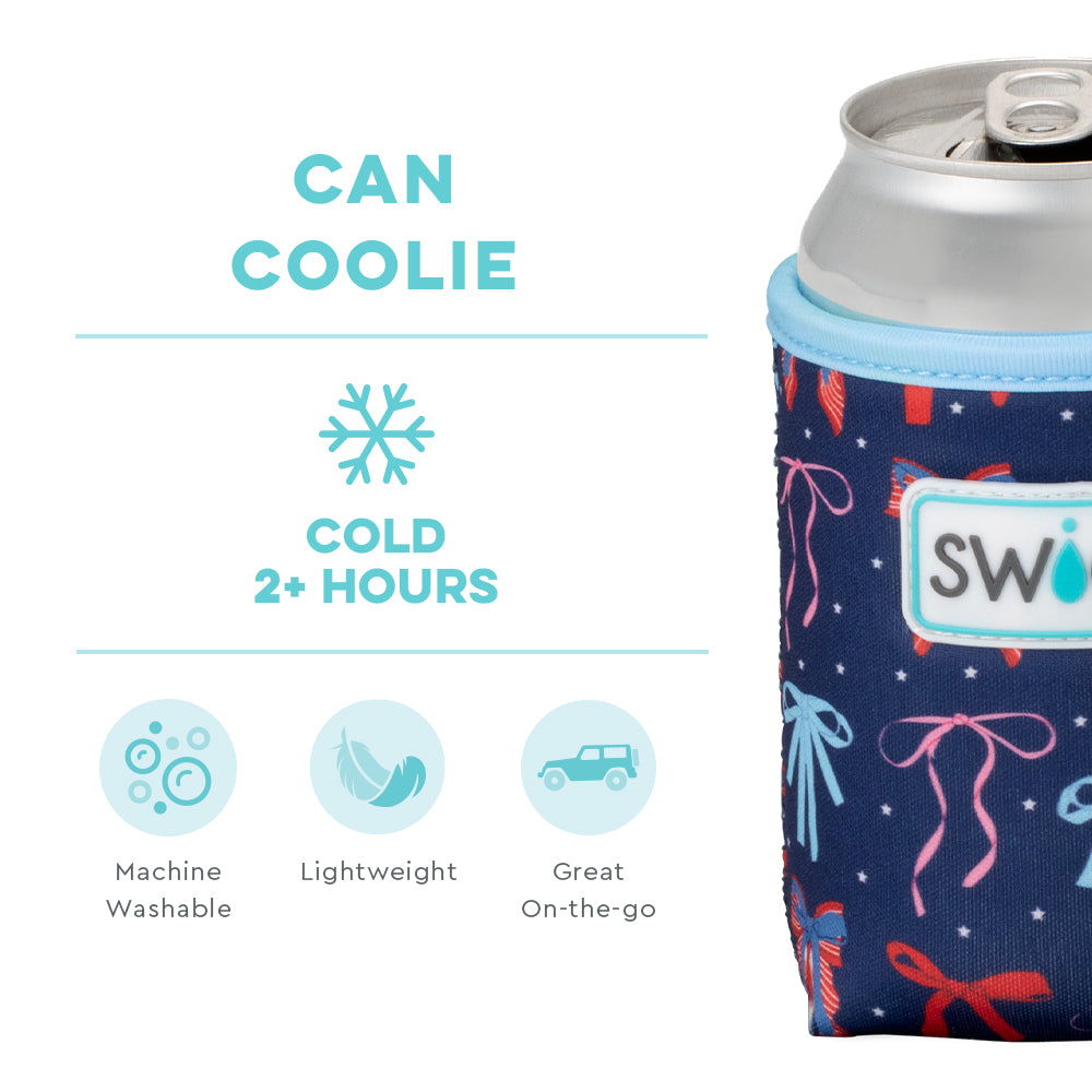 Miss Independence Can Coolie - Insulated Beer Can Holder for Women, Patriotic American Flag Design - Perfect for BBQs, Parties, and Outdoor Events
